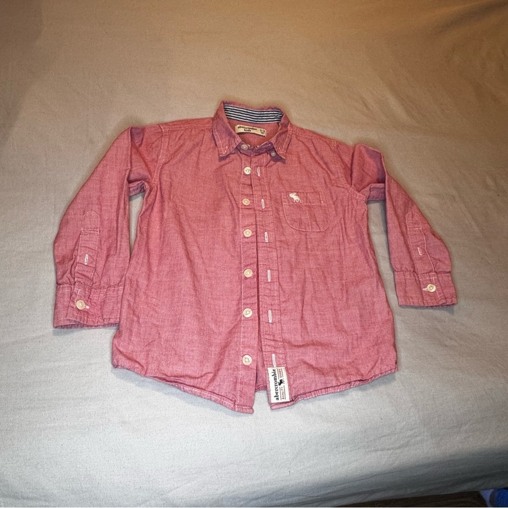 abercrombie kids Red Button-Down Shirt — Long Sleeve - Picture 2 of 8